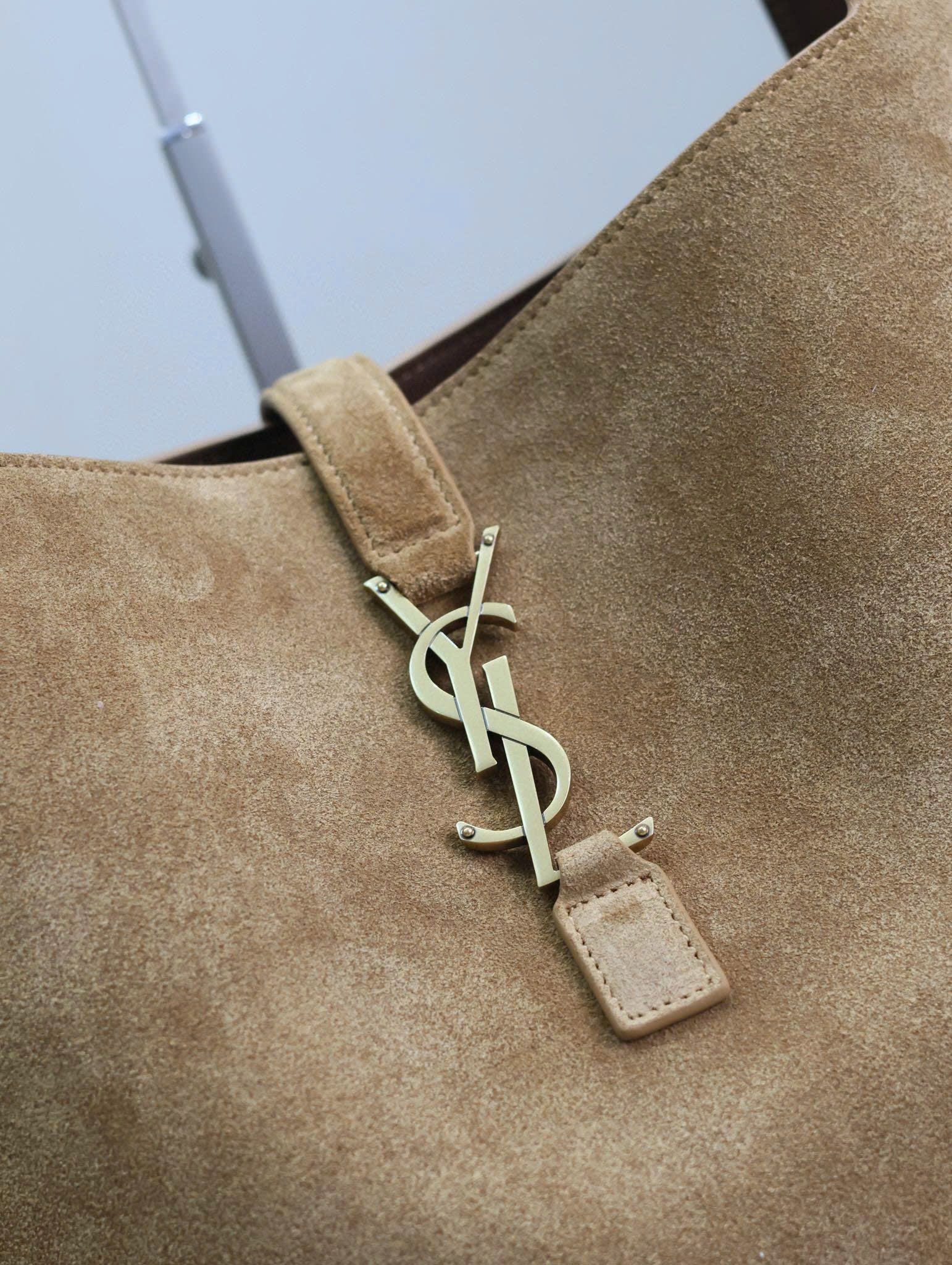 YSL Bea Hobo Bag 50cm in Brown Suede