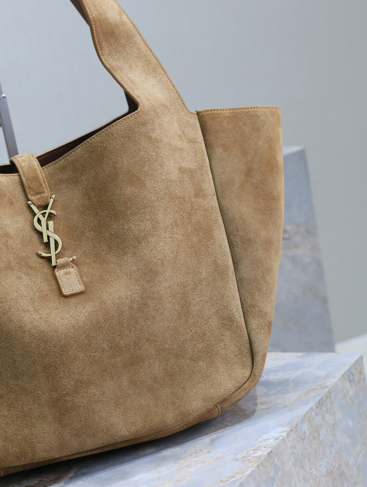 YSL Bea Hobo Bag 50cm in Brown Suede