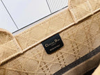 Dior Medium 36 Book Tote Natural Beige Cannage Canvas